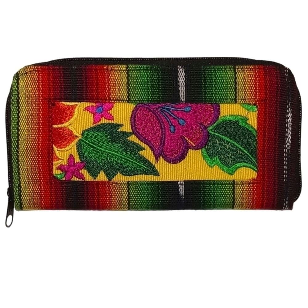 Colorful Global Tapestry Corner Zip wallet Black OS